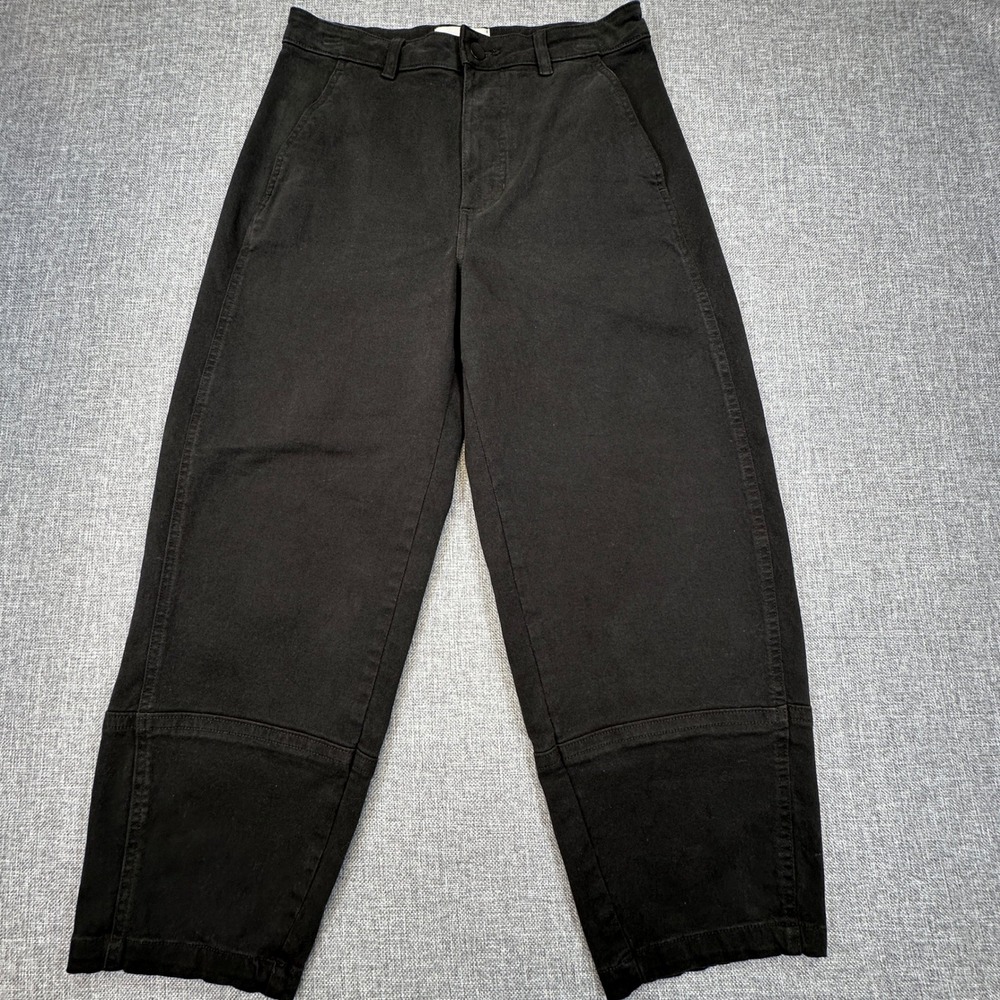 Everlane The Utility Barrel Pants Size 10R Washed Black High Rise Organic Cotton - Picture 3 of 13